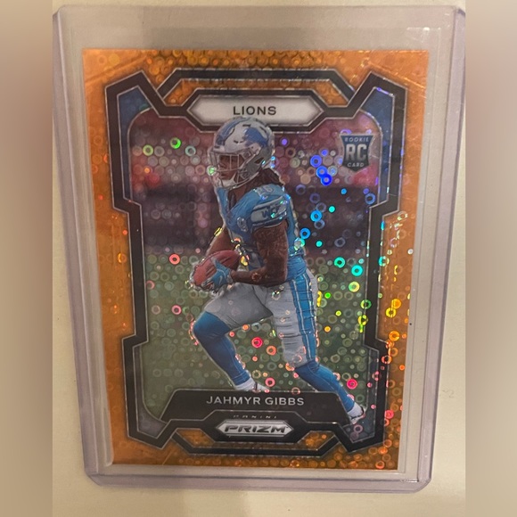 2023 Jahmyr Gibbs Prizm Orange Disco Rookie RC #331 Detroit Lions - Picture 1 of 2